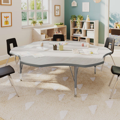 Commercial Adjustable Height Flower Activity Table with Short Legs - View 2