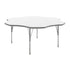 White Top/Silver Frame |#| Commercial Adjustable Height Flower Activity Table with Short Legs-White