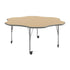 Light Natural Top/Silver Frame |#| Commercial Adjustable Height Flower Activity Table with Locking Casters-LT NAT