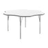 White Top/Silver Frame |#| Commercial Adjustable Height Flower Activity Table-Standard Legs in White