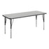 Grey Top/Black Frame |#| Commercial Adjustable Height Rectangular Activity Table with Short Legs in Gray