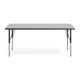Grey Top/Black Frame |#| Commercial Adjustable Height Rectangular Activity Table with Short Legs in Gray