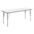 White Top/Silver Frame |#| Commercial Adjustable Height Rectangular Activity Table with Short Legs in White