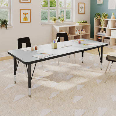 Commercial Adjustable Height Rectangular Activity Table with Short Legs - View 2