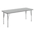 Gray Top/Silver Frame |#| Commercial Adjustable Height Rectangular Activity Table with Short Legs in Gray