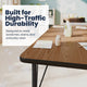 Oak Top/Black Frame |#| Commercial Adjustable Height Rectangular Activity Table with Short Legs in Oak