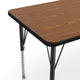 Oak Top/Black Frame |#| Commercial Adjustable Height Rectangular Activity Table with Short Legs in Oak