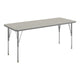 Light Gray Top/Silver Frame |#| Commercial Adjustable Height Rectangular Activity Table with Short Legs-Light GY