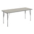 Light Gray Top/Silver Frame |#| Commercial Adjustable Height Rectangular Activity Table with Short Legs-Light GY