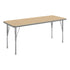 Light Natural Top/Silver Frame |#| Commercial Adjustable Height Rectangular Activity Table with Short Legs-LT NAT
