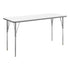 White Top/Silver Frame |#| Commercial Adjustable Height Rectangular Activity Table-Standard Legs in White