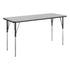 Grey Top/Black Frame |#| Commercial Adjustable Height Rectangular Activity Table-Standard Legs in Gray