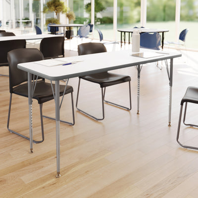 Commercial Adjustable Height Rectangular Activity Table-Standard Legs - View 2