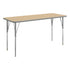 Light Natural Top/Silver Frame |#| Commercial Adjustable Height Rectangular Activity Table-Standard Legs in LT NAT