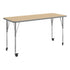 Light Natural Top/Silver Frame |#| Commercial Adjustable Height Rectangular Activity Table - Locking Casters-LT NAT