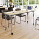 Light Natural Top/Silver Frame |#| Commercial Adjustable Height Rectangular Activity Table - Locking Casters-LT NAT