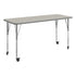 Light Gray Top/Silver Frame |#| Commercial Adjustable Height Rectangular Activity Table - Locking Casters-LT GY