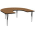 Oak Top/Black Frame |#| 60"W x 66"L Horseshoe Oak Thermal Laminate Adjustable Activity Table