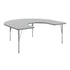 Gray Top/Silver Frame |#| Commercial Adjustable Height Horseshoe Activity Table with Short Legs in Gray
