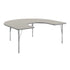 Light Gray Top/Silver Frame |#| Commercial Adjustable Height Horseshoe Activity Table with Short Legs in LTGY