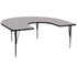 Gray Top/Black Frame |#| 60"W x 66"L Horseshoe Grey Thermal Laminate Adjustable Activity Table