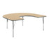 Light Natural Top/Silver Frame |#| Commercial Adjustable Height Horseshoe Activity Table with Short Legs in LT NAT