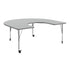 Gray Top/Silver Frame |#| Commercial Adjustable Height Horseshoe Activity Table with Locking Casters-Gray
