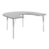 Gray Top/Silver Frame |#| Commercial Adjustable Height Horseshoe Activity Table-Standard Legs in Gray
