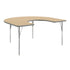 Light Natural Top/Silver Frame |#| Commercial Adjustable Height Horseshoe Activity Table-Standard Legs in LT NAT