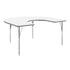 White Top/Silver Frame |#| Commercial Adjustable Height Horseshoe Activity Table-Standard Legs in White