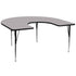 Gray Top/Black Frame |#| 60"W x 66"L Horseshoe Grey Thermal Laminate Adjustable Activity Table