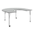 Gray Top/Silver Frame |#| Commercial Adjustable Height Horseshoe Activity Table with Locking Casters-Gray