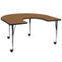Oak Top/Black Frame |#| Mobile 60"W x 66"L Horseshoe Oak Thermal Laminate Adjustable Activity Table