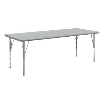Commercial Adjustable Height Rectangular Activity Table with Short Legs - View 1