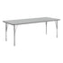 Gray Top/Silver Frame |#| Commercial Adjustable Height Rectangular Activity Table with Short Legs in Gray