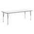 White Top/Silver Frame |#| Commercial Adjustable Height Rectangular Activity Table with Short Legs in White