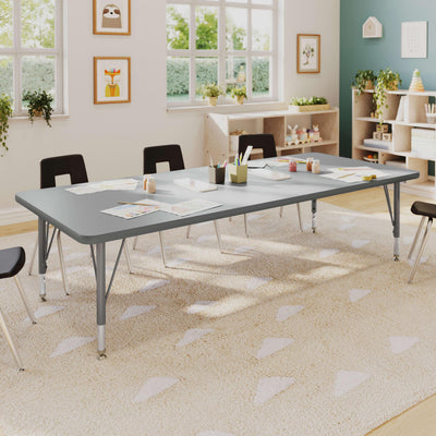 Commercial Adjustable Height Rectangular Activity Table with Short Legs - View 2