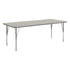 Light Gray Top/Silver Frame |#| Commercial Adjustable Height Rectangular Activity Table with Short Legs in LTGY