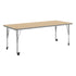 Light Natural Top/Silver Frame |#| Commercial Adjustable Height Rectangular Activity Table - Locking Casters-LT NAT