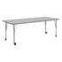 Gray Top/Silver Frame |#| Commercial Adjustable Height Rectangular Activity Table - Locking Casters-Gray