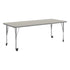 Light Gray Top/Silver Frame |#| Commercial Adjustable Height Rectangular Activity Table - Locking Casters-LTGY
