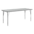 Gray Top/Silver Frame |#| Commercial Adjustable Height Rectangular Activity Table-Standard Legs in Gray