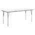 White Top/Silver Frame |#| Commercial Adjustable Height Rectangular Activity Table-Standard Legs in White