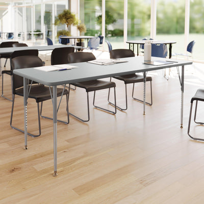 Commercial Adjustable Height Rectangular Activity Table-Standard Legs - View 2