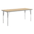 Light Natural Top/Silver Frame |#| Commercial Adjustable Height Rectangular Activity Table-Standard Legs in LT NAT