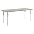 Light Gray Top/Silver Frame |#| Commercial Adjustable Height Rectangular Activity Table-Standard Legs in LTGY