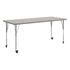 Light Gray Top/Silver Frame |#| Commercial Adjustable Height Rectangular Activity Table - Locking Casters-LTGY