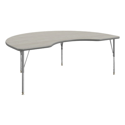 Commercial Adjustable Height Kidney Activity Table with Short Legs - View 1