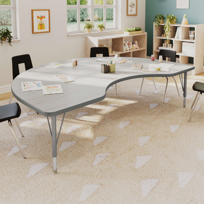 Commercial Adjustable Height Kidney Activity Table with Short Legs - View 2