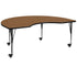 Oak Top/Black Frame |#| Mobile 48"W x 72"L Kidney Oak Thermal Laminate Adjustable Activity Table